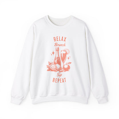 Relax Brunch Sip Repeat Crewneck Sweatshirt